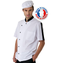 Veste Cuisine Nedo Blanc Garni Noir