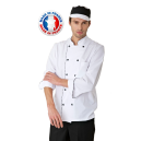 Veste de Cuisine Noelyn Blanc garni rayé Noir et Blanc