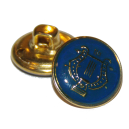 Bouton Lyre OR sur fond BLEU, 16mm